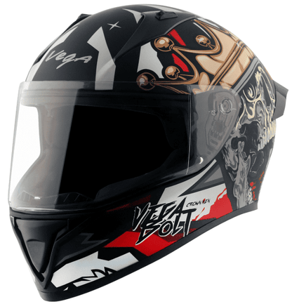 Vega Bolt Crown Men Dull Black Red Helmet