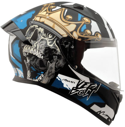 Vega Bolt Crown Men Dull Black Blue Helmet