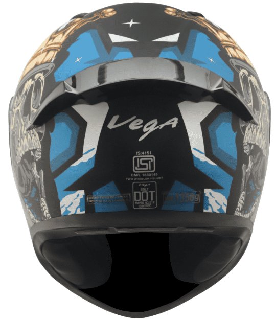Vega Bolt Crown Men Dull Black Blue Helmet