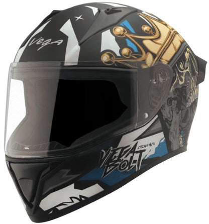 Vega Bolt Crown Men Dull Black Blue Helmet
