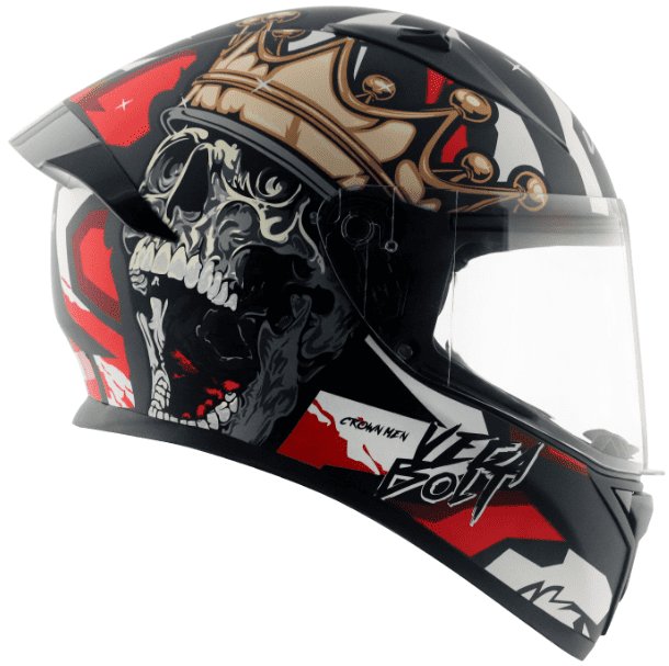 Vega Bolt Crown Men Dull Black Red Helmet