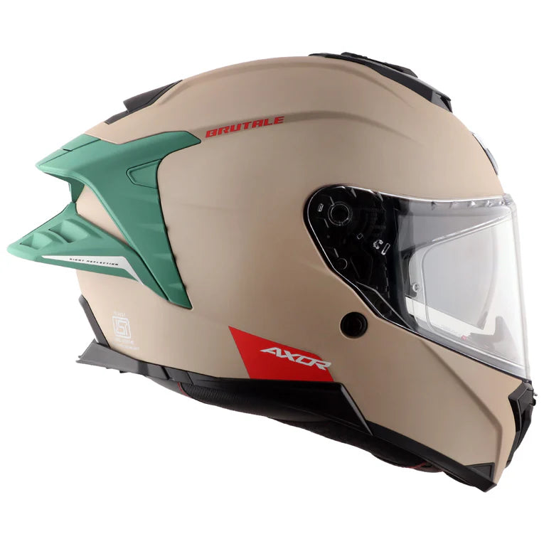 Axor Brutale Corsa Dual Spoiler Khaki Green Helmet
