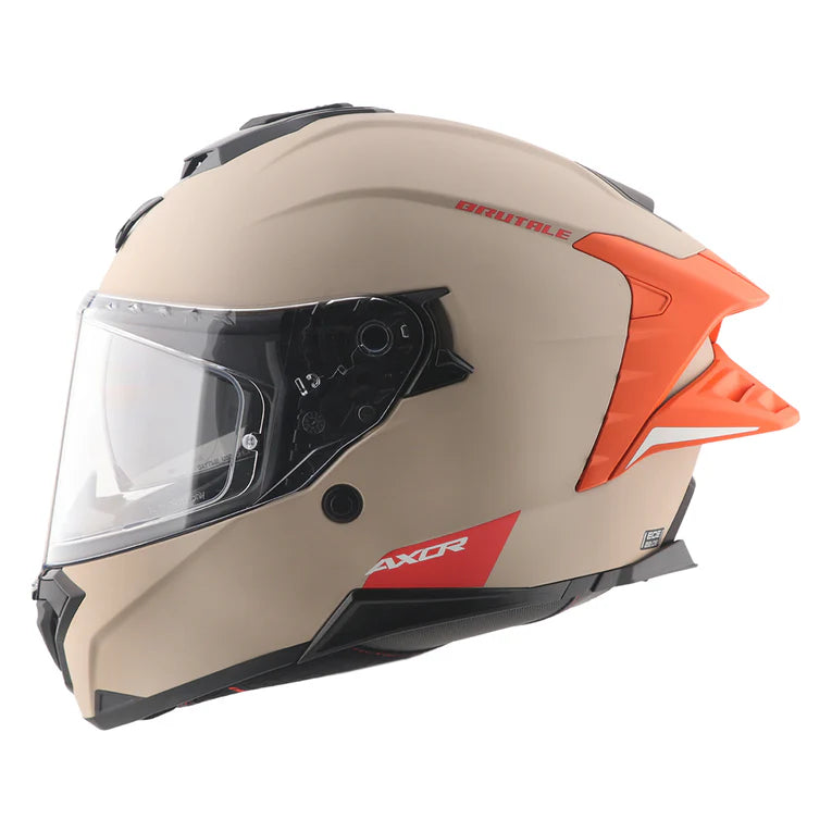 Axor Brutale Corsa Dual Spoiler Khaki Orange Helmet
