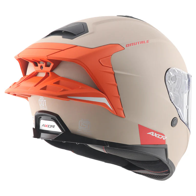 Axor Brutale Corsa Dual Spoiler Khaki Orange Helmet