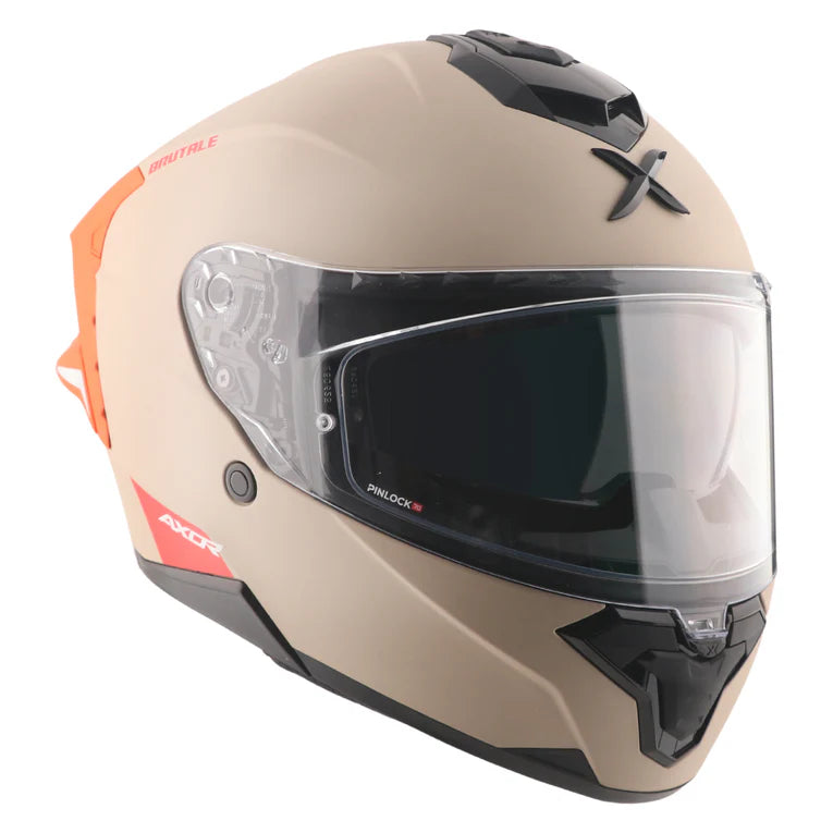 Axor Brutale Corsa Dual Spoiler Khaki Orange Helmet