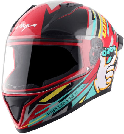 Vega Bolt Dice Red Black Helmet