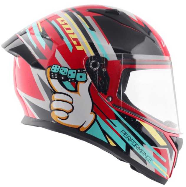 Vega Bolt Dice Red Black Helmet