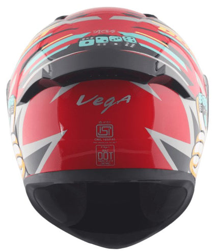 Vega Bolt Dice Red Black Helmet