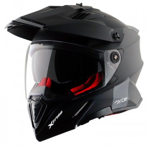 X-Cross Dual Visor Helmet-Dull Black