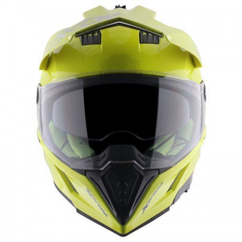 Dual Visor SC Helmet-Neon Yellow Green