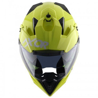 Dual Visor SC Helmet-Neon Yellow Green