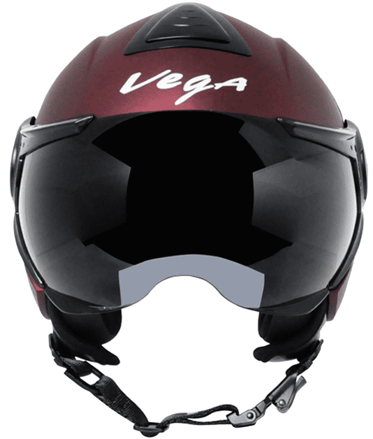 Vega Verve Open Face Dull Burgundy Helmet (ISI Certified)