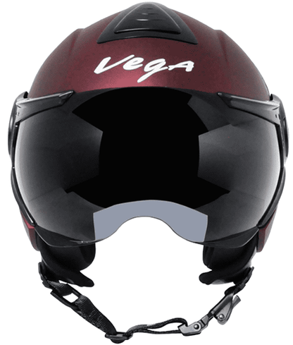 Vega Verve Open Face Dull Burgundy Helmet (ISI Certified)