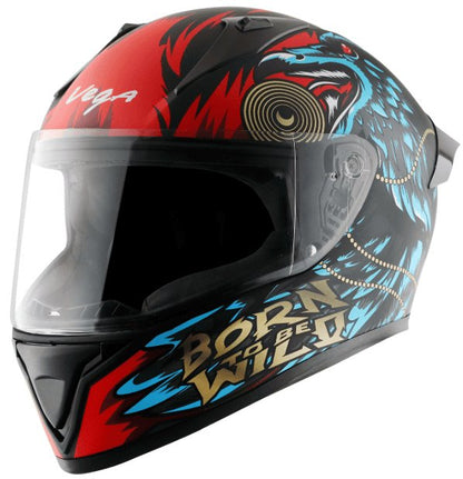 Vega Bolt Wild Dull Black Blue Helmet