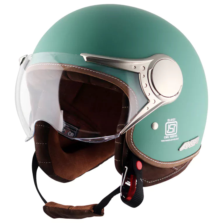 xor RETRO JET WEST HELMET Dull Aqua Green