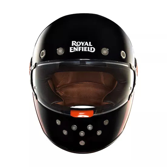 FF NH44 Lite Gloss Black and Orange Waves Helmet