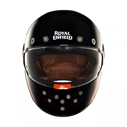 FF NH44 Lite Gloss Black and Orange Waves Helmet