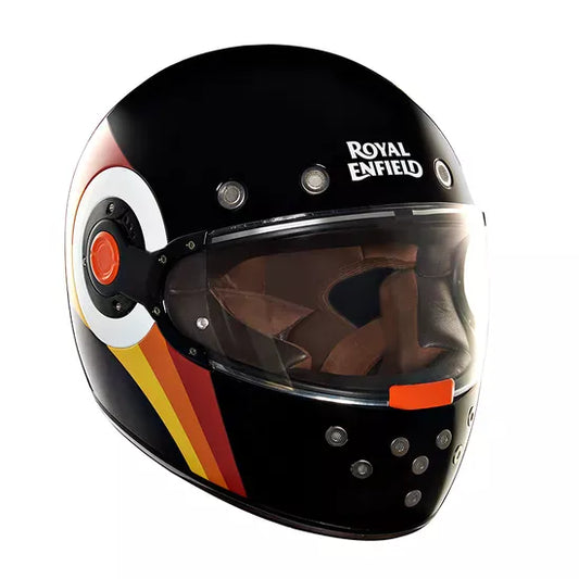 FF NH44 Lite Gloss Black and Orange Waves Helmet