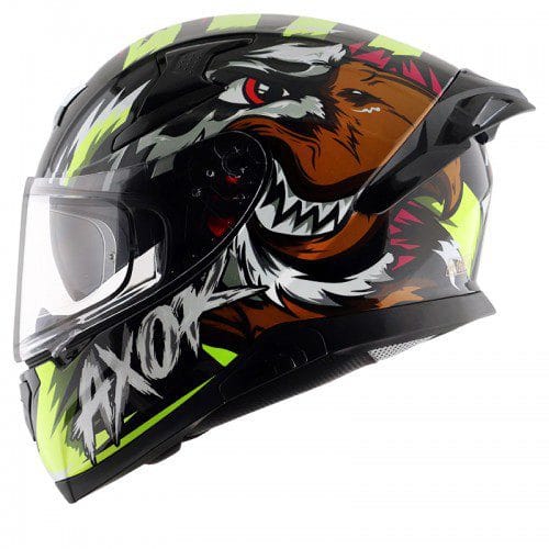 Falcon Mens Helmet Glossy Black Neon Yellow