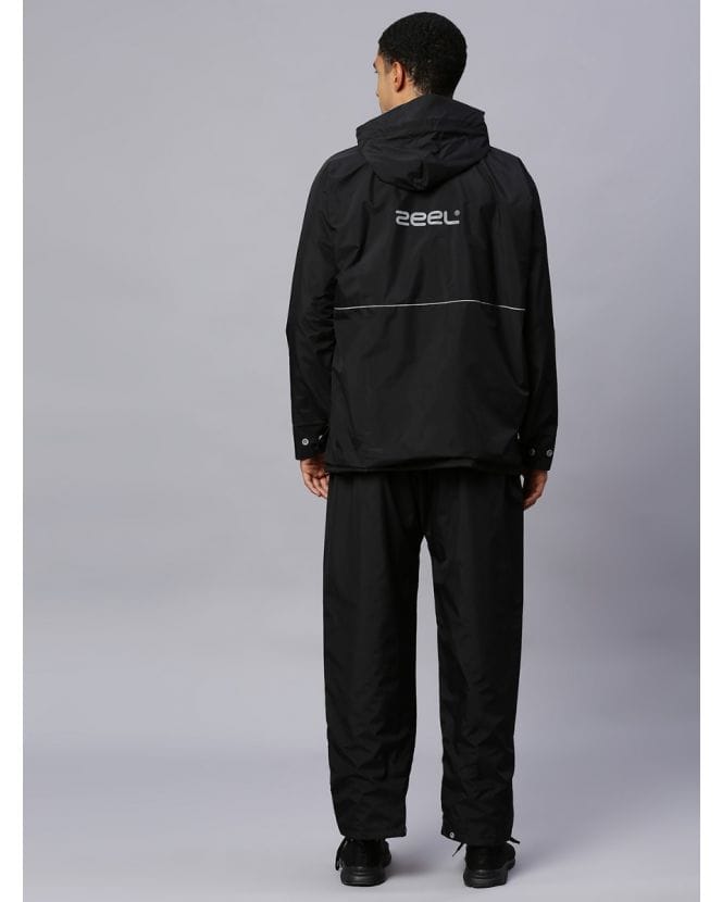 Foliage Black Stylish Raincoat for Mens