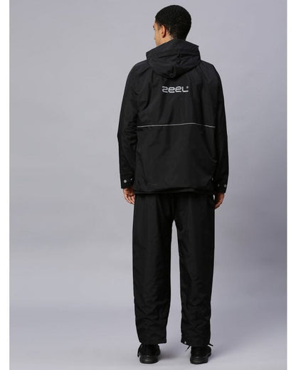 Foliage Black Stylish Raincoat for Mens