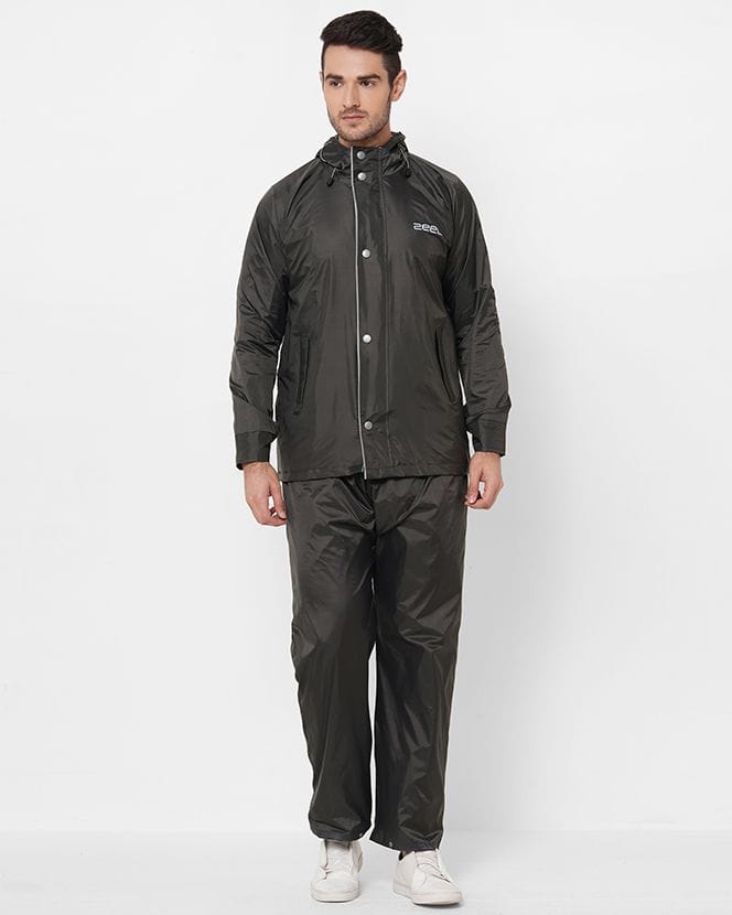 Foliage Brown Raincoat for Mens