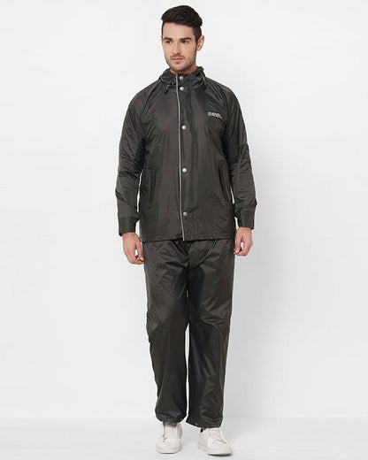 Foliage Brown Raincoat for Mens
