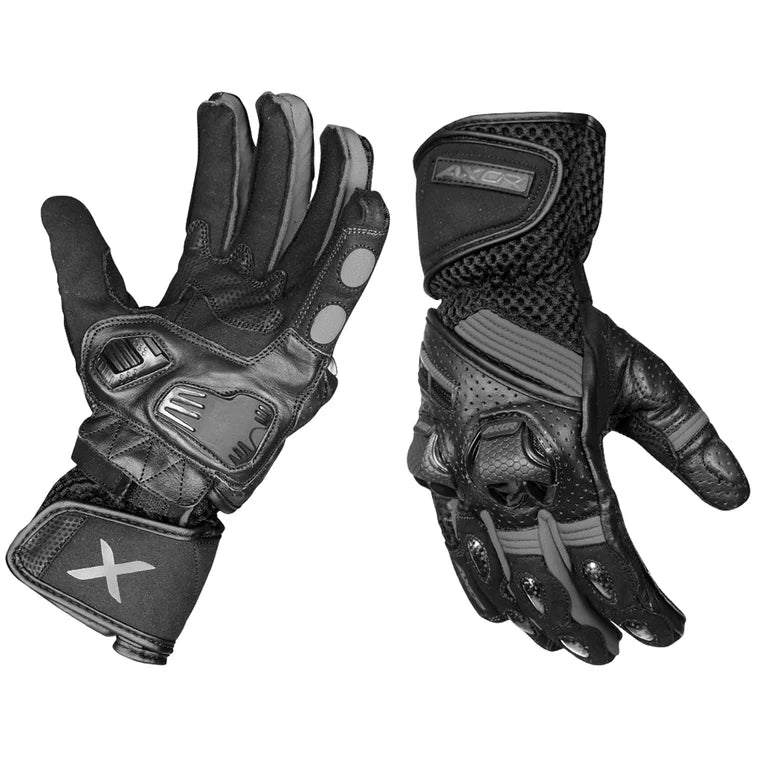 AXOR - Gator Riding Gloves Black Grey