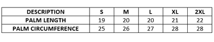 Gloves size chart 2