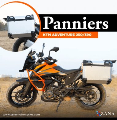 Zana Panniers( 36 LTR ) Aluminium L-Flat Silver With Frame For KTM ADV 250/390 ZI-8491 LS