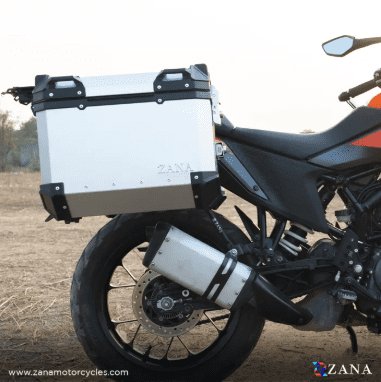 Zana Panniers( 36 LTR ) Aluminium L-Flat Silver With Frame For KTM ADV 250/390 ZI-8491 LS