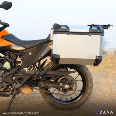 Zana Panniers( 36 LTR ) Aluminium L-Flat Silver With Frame For KTM ADV 250/390 ZI-8491 LS