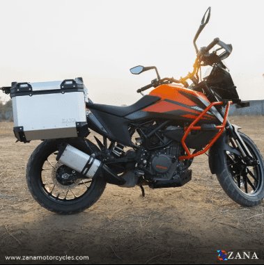 Zana Panniers( 36 LTR ) Aluminium L-Flat Silver With Frame For KTM ADV 250/390 ZI-8491 LS