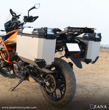 Zana Panniers( 36 LTR ) Aluminium L-Flat Silver With Frame For KTM ADV 250/390 ZI-8491 LS