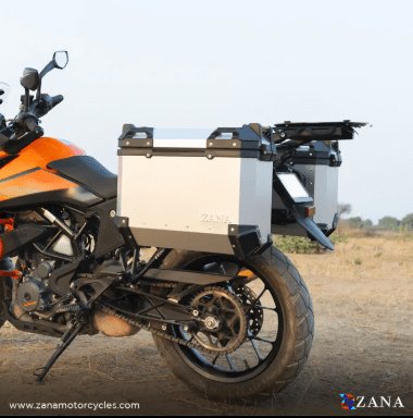 Zana Panniers( 36 LTR ) Aluminium L-Flat Silver With Frame For KTM ADV 250/390 ZI-8491 LS
