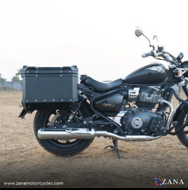Zana Panniers for Super Meteor 650 with Frame - Aluminium, Black (36 Ltr) L-Flat ZI-8492 LB