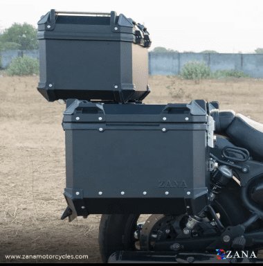 Zana Panniers for Super Meteor 650 with Frame - Aluminium, Black (36 Ltr) L-Flat ZI-8492 LB