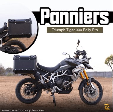 Zana Panniers( 36 LTR )Aluminium L-Flat Black With Frame For Triumph Tiger 850/ 900 Rally Pro ZI-70 LB