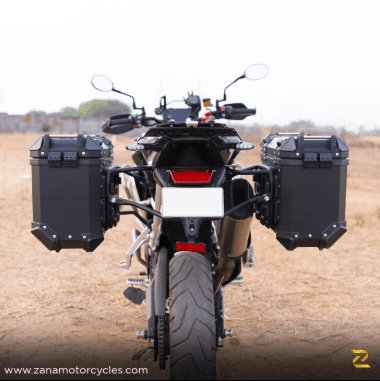 Zana Panniers( 36 LTR )Aluminium L-Flat Black With Frame For Triumph Tiger 850/ 900 Rally Pro ZI-70 LB