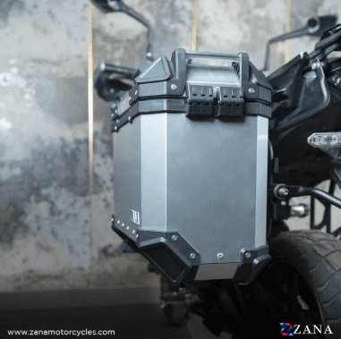 Zana Panniers ( 36 LTR ) Aluminium L-Flat Silver With Frame For Kawasaki Versys 650 ZI-8498 LS