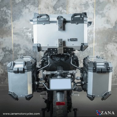 Zana Panniers ( 36 LTR ) Aluminium L-Flat Silver With Frame For Kawasaki Versys 650 ZI-8498 LS