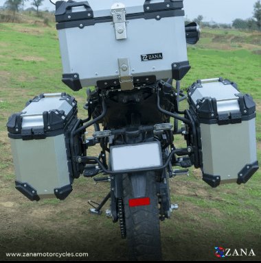 Zana Panniers ( 36 LTR ) Aluminium L-Flat Silver With Frame For Kawasaki Versys 650 ZI-8498 LS