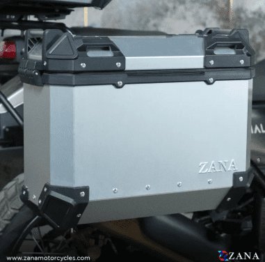 Zana Panniers ( 36 LTR ) Aluminium L-Flat Silver With Frame For Himalayan 411 ZI-8494 LS