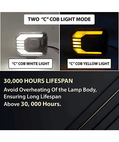 Led DRL Dual Color Fog Light-Oval