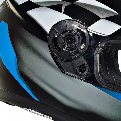 Lightwing Full Face Helmet Checks Glossy Black