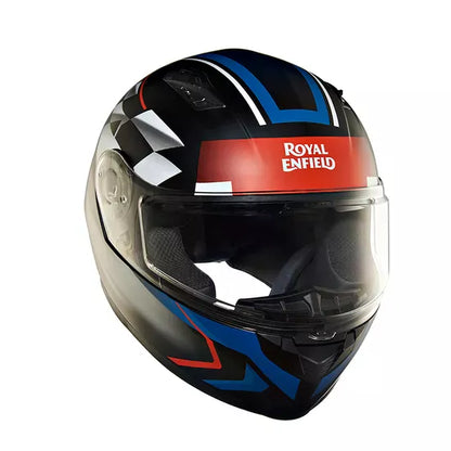 Lightwing Full Face Helmet Checks Matt Black and Blue