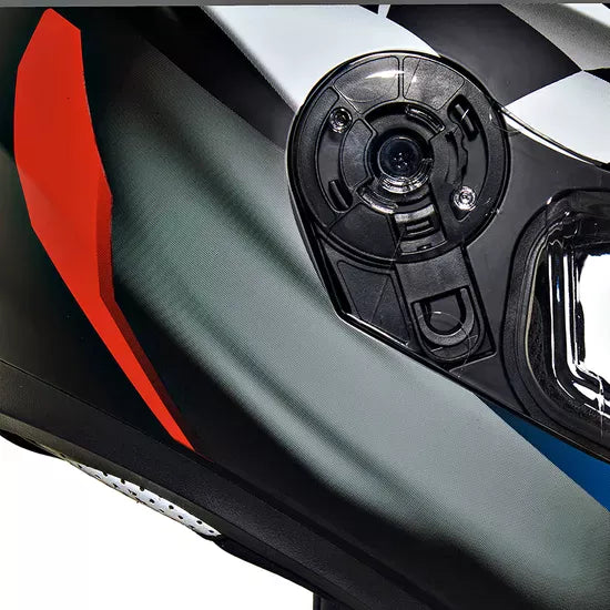 Lightwing Full Face Helmet Checks Matt Black and Blue
