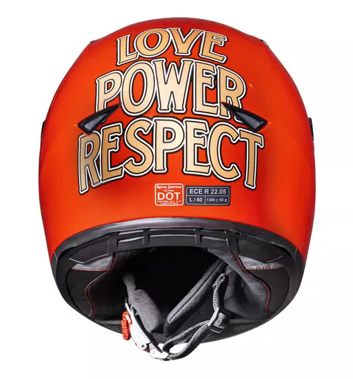 Love Power Respect Red Helmet for Riders