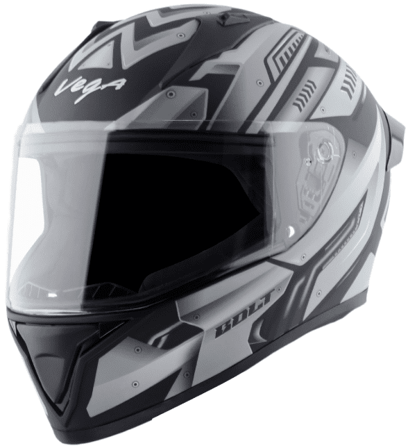 Vega Bolt Martial Dull Black Grey Helmet