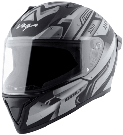 Vega Bolt Martial Dull Black Grey Helmet